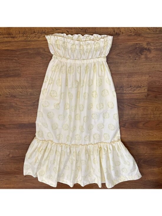 Free People strapless floral cotton poplin midi dress - Picture 6 of 10